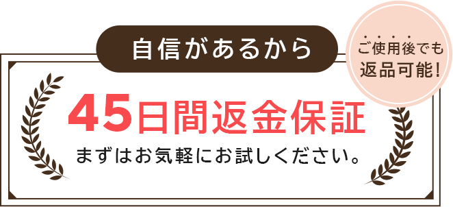 自信があるから45日間返金保証